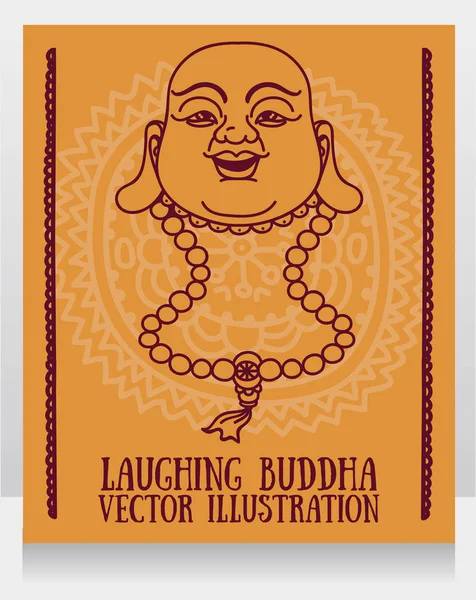 Cabeza de Buda Sonriente — Vector de stock