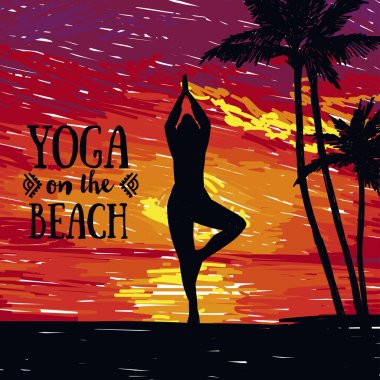 Kumsalda yoga pratik için Banner