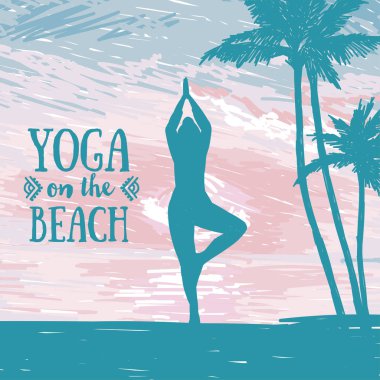 Kumsalda yoga pratik için Banner