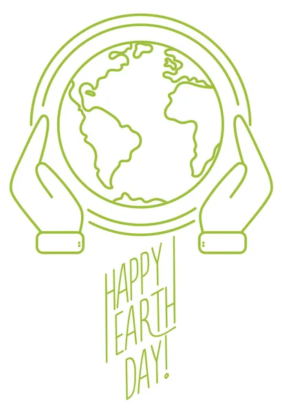 Banner de diseño de línea de moda para el Día de la Tierra — Vector de stock