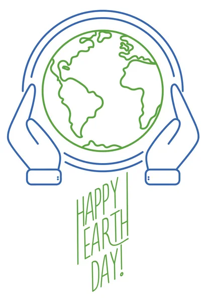 Trendiga linje design banner för Earth Day — Stock vektor