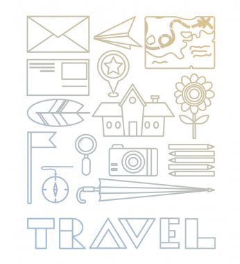 düz stil seyahat etmek simge kümesi