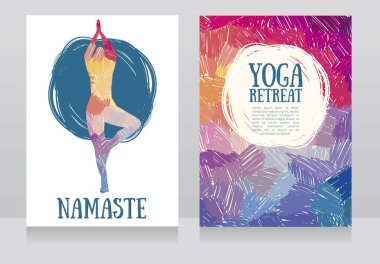 yoga merkezine ya da yoga stüdyosu için iki kart