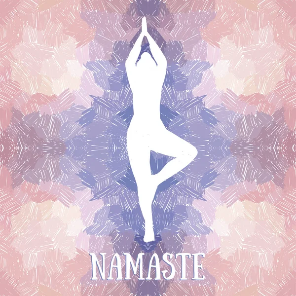 Affiche artistique pour retraite de yoga ou studio de yoga — Image vectorielle