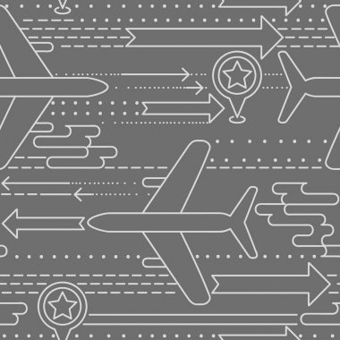 uçaklar, oklar ve çizgiler ile modaya uygun kesintisiz arka plan