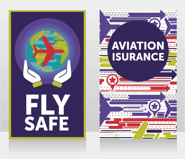Dois banners para segurança aérea e seguro de aviação — Vetor de Stock