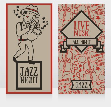 Canlı müzik gece için afiş şablon