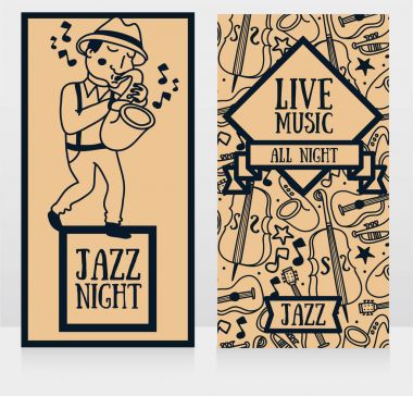 Canlı müzik gece için afiş şablon