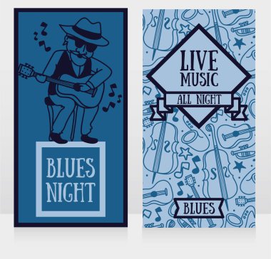 Canlı müzik gece için afiş şablon