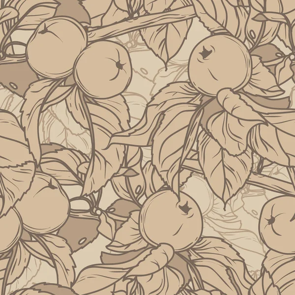 リンゴの木の枝とのシームレスなパターン — ストックベクタ