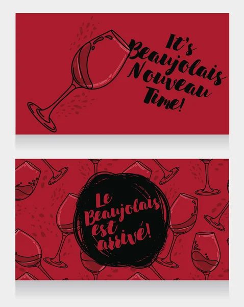 Twee posters voor Beaujolais Nouveau — Stockvector