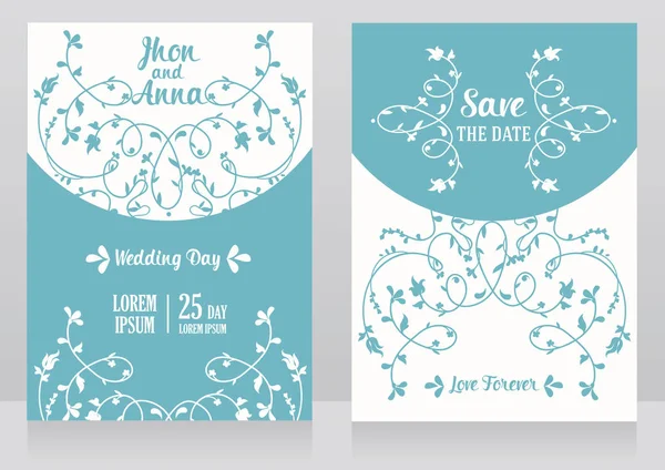 iki çiçek düğün kartları