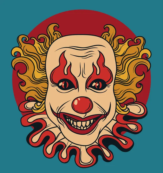 Böser Clown zu Halloween — Stockvektor