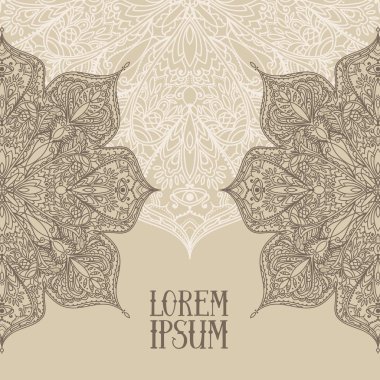 Poster çingene tarzı ile yuvarlak desen ve metin için yer