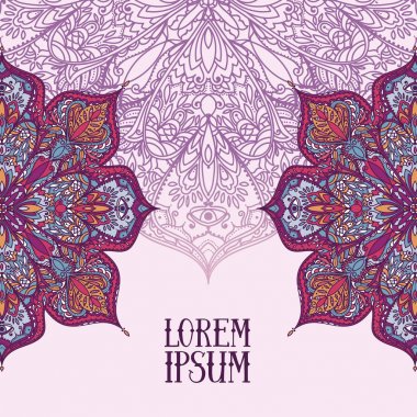 Poster çingene tarzı ile yuvarlak desen ve metin için yer