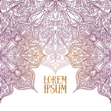 Poster çingene tarzı ile yuvarlak desen ve metin için yer