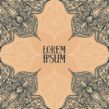 Poster çingene tarzı ile yuvarlak desen ve metin için yer