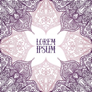 Poster çingene tarzı ile yuvarlak desen ve metin için yer