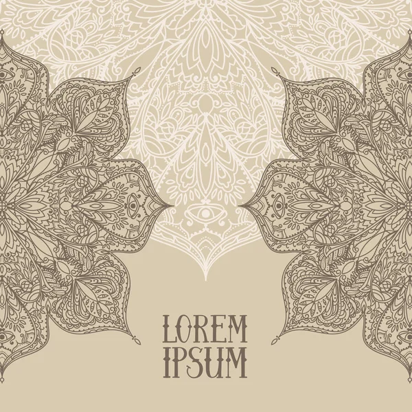 Poster çingene tarzı ile yuvarlak desen ve metin için yer