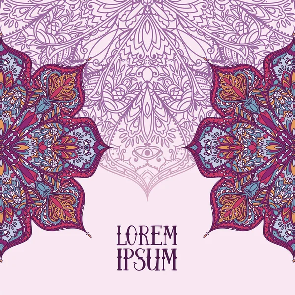 Poster çingene tarzı ile yuvarlak desen ve metin için yer