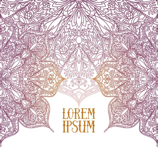 Poster çingene tarzı ile yuvarlak desen ve metin için yer