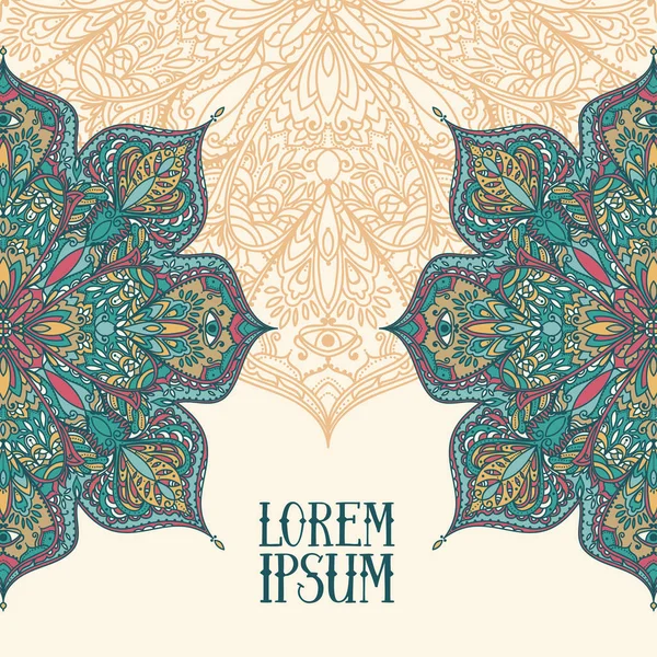 Poster çingene tarzı ile yuvarlak desen ve metin için yer