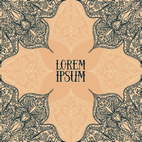 Poster çingene tarzı ile yuvarlak desen ve metin için yer