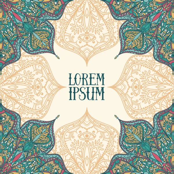 Poster çingene tarzı ile yuvarlak desen ve metin için yer