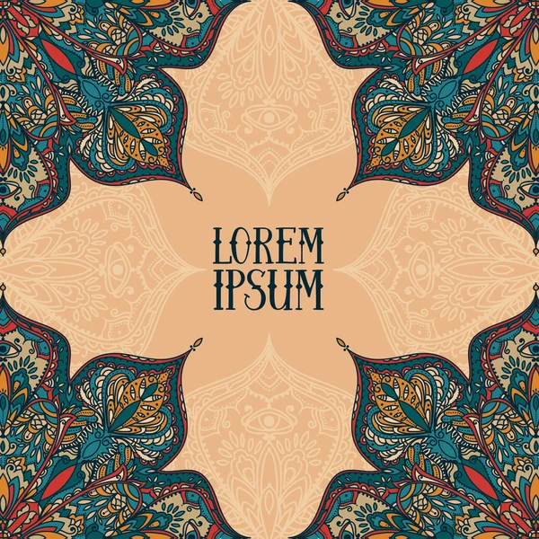 Poster çingene tarzı ile yuvarlak desen ve metin için yer