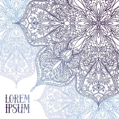 Poster çingene tarzı ile yuvarlak desen ve metin için yer