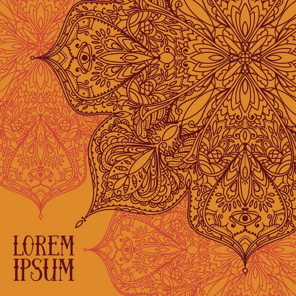 Poster çingene tarzı ile yuvarlak desen ve metin için yer