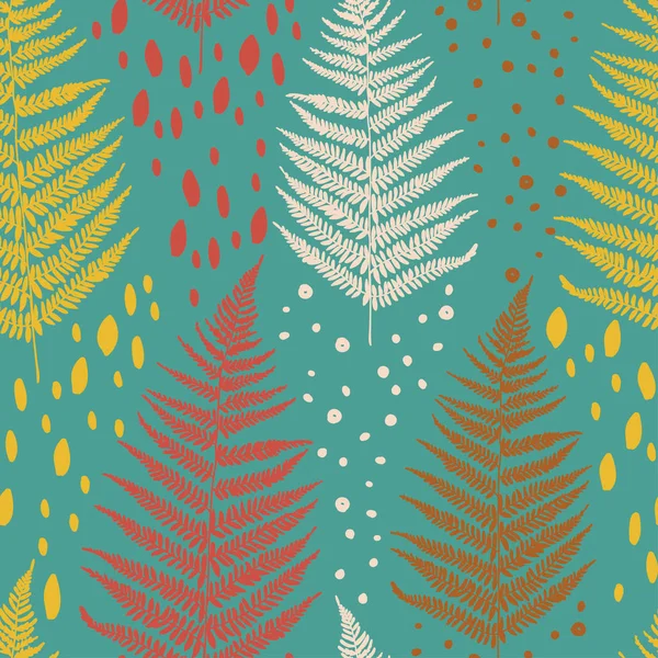 Modèle sans couture avec des feuilles de fougère — Image vectorielle