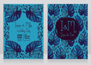 Monstera iki düğün kartlarla bırakır