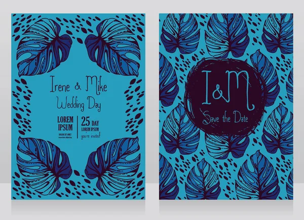 Monstera iki düğün kartlarla bırakır