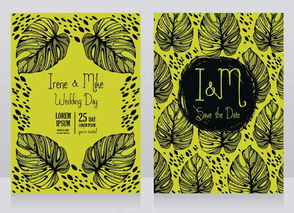 Monstera iki düğün kartlarla bırakır