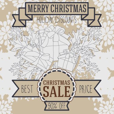 Poster hediye kutuları ve holly yaprakları ile Noel mevsimlik Satılık
