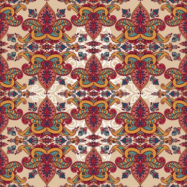 Stilize lotus çiçekleri şark veya Ortaçağ tarzı, vektör çizim ile Kraliyet sorunsuz süsleme