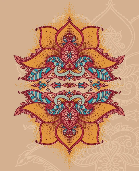 王立魔法飾り インド風 ベクトル図は様式化された蓮の花 — ストックベクタ