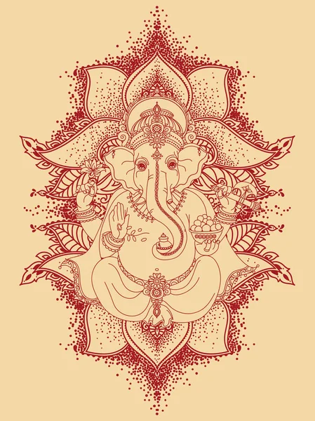 코끼리와 Chaturthi 일러스트 사용할 있습니다 — 스톡 벡터