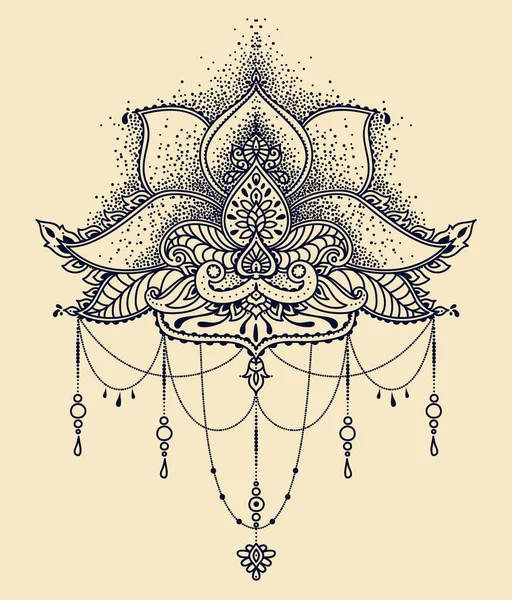 Royal Magiska Prydnad Stiliserade Lotusblomma Indisk Stil Kan Användas För — Stock vektor
