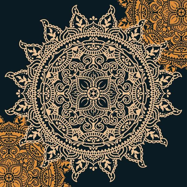 Hermoso Patrón Redondo Estilo Folclórico Mandala Mágico Indio Ilustración Vectorial — Archivo Imágenes Vectoriales