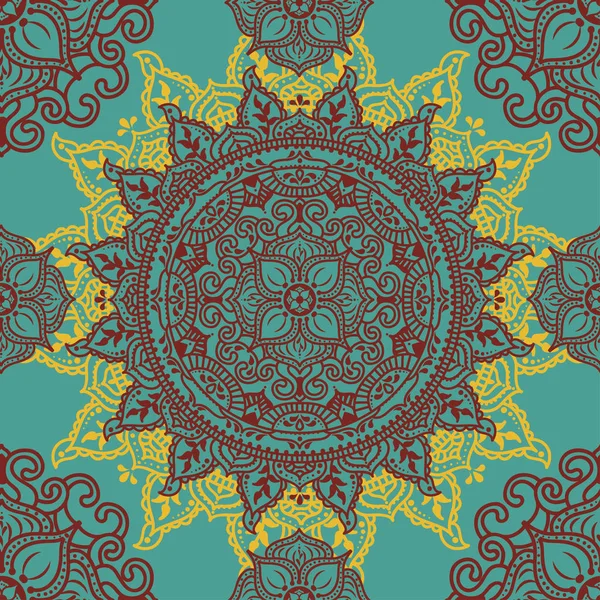 Seamless Pattern Beautiful Pattern Indian Style Magical Mandala Vector Illustration — Stock Vector