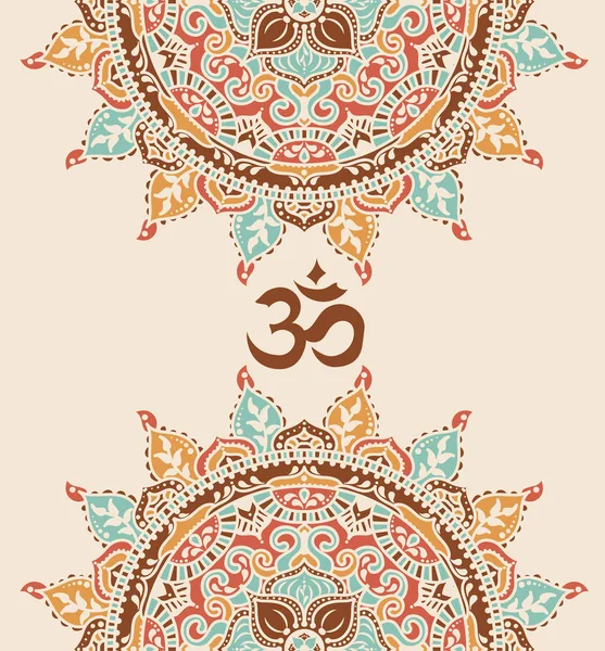Magnifique Motif Rond Dans Style Indien Symbole Illustration Vectorielle — Image vectorielle