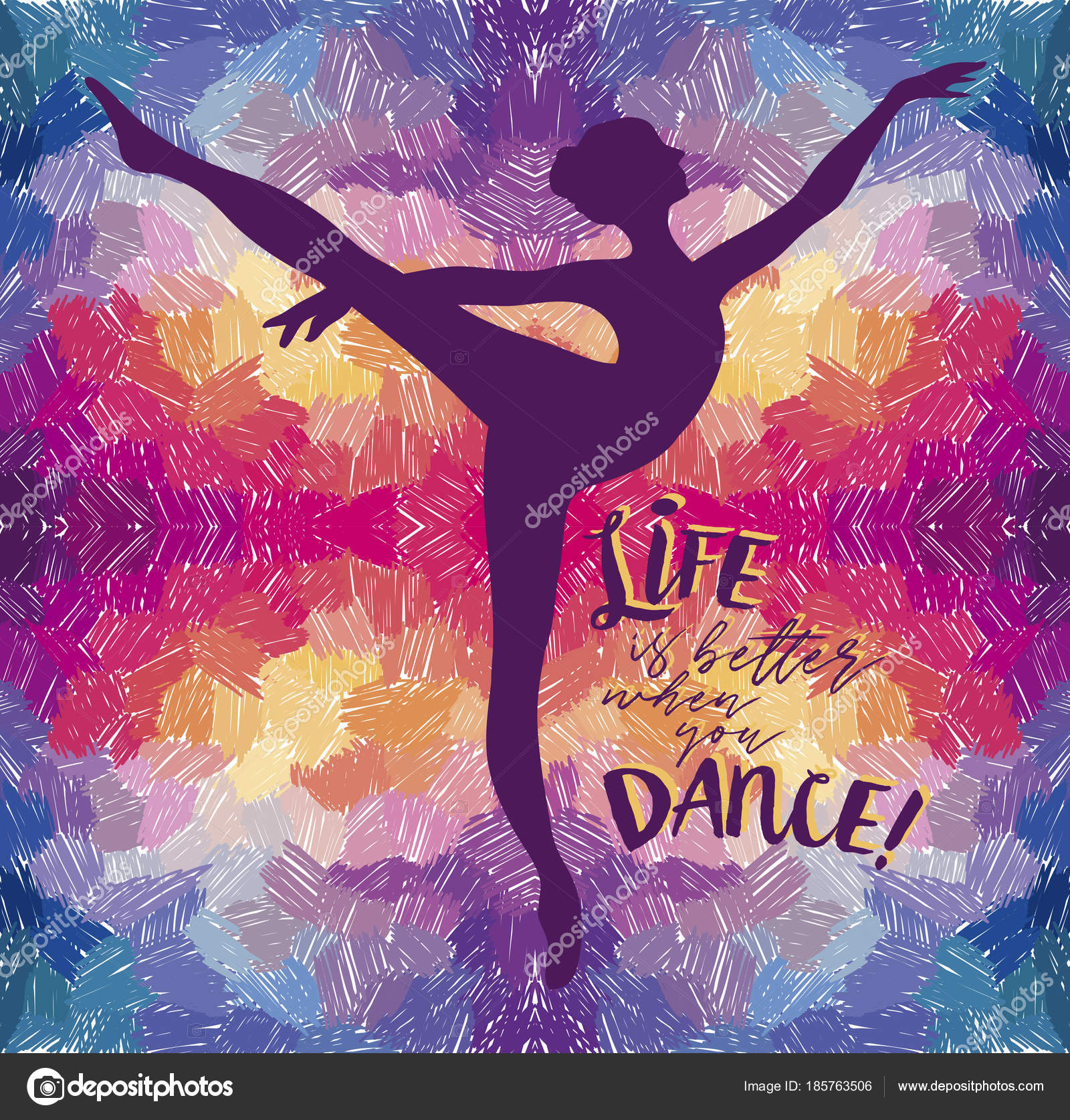 Ballerina Dance Artistic Background Life Better You Dance Can Vector Image by ©ghouliirina #185763506