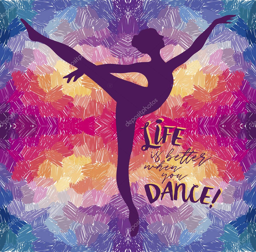 Ballerina in dance on artistic background, 