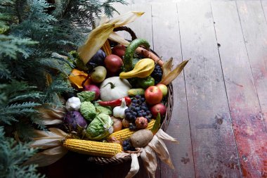 Organik gıda sebze sepeti