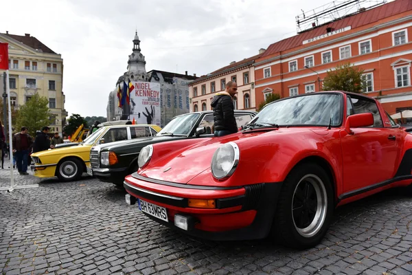 Kırmızı Porsche vintage araba — Stok fotoğraf