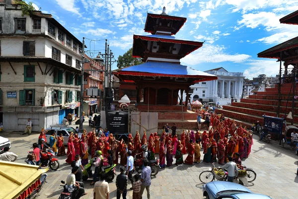 Nepálský lidí oslavujících Dashain — Stock fotografie