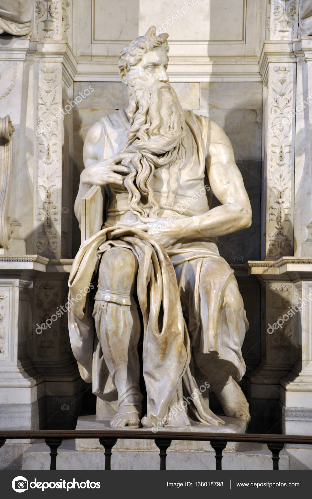 Statue of Moses by Michelangelo in the church of San Pietro in V