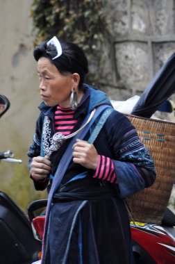 Hmong kadın (Çin azınlık) Sapa, Vietnam